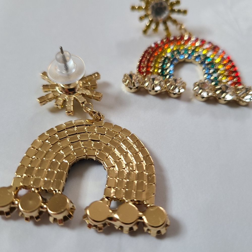 🌈Brand New- Colorful Rainbow Earrings  so cute! - Picture 4 of 11